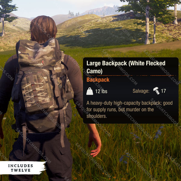 state of decay 2 large backpack white flecked camo