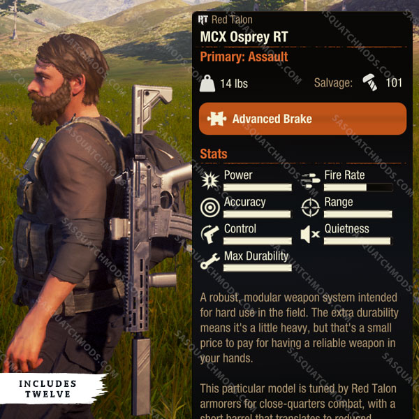MCX Osprey RT (x12) - State of Decay 2 - Sasquatch Mods